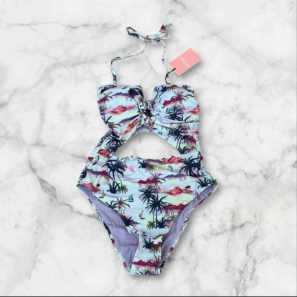 Juicy Couture Double Center Tie & Smock Keyhole Swimsuit Multicolor S NWT - Picture 7 of 8